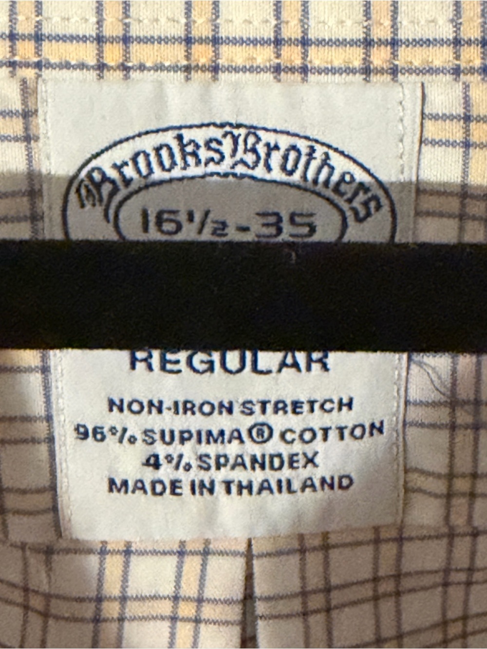Brooks Brothers Mens Yellow Plaid Dress Shirt~Size 16.5 35